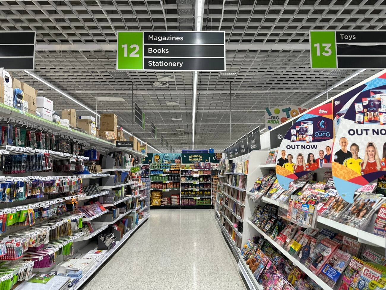 ASDA Southampton books and stationary aisle