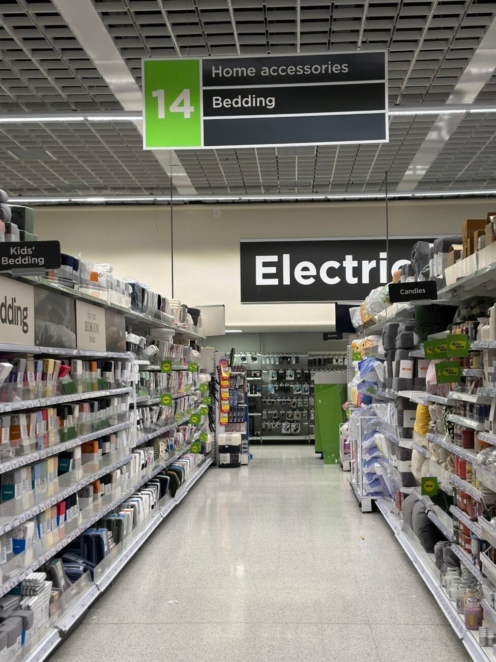 ASDA Southampton home accessories aisle