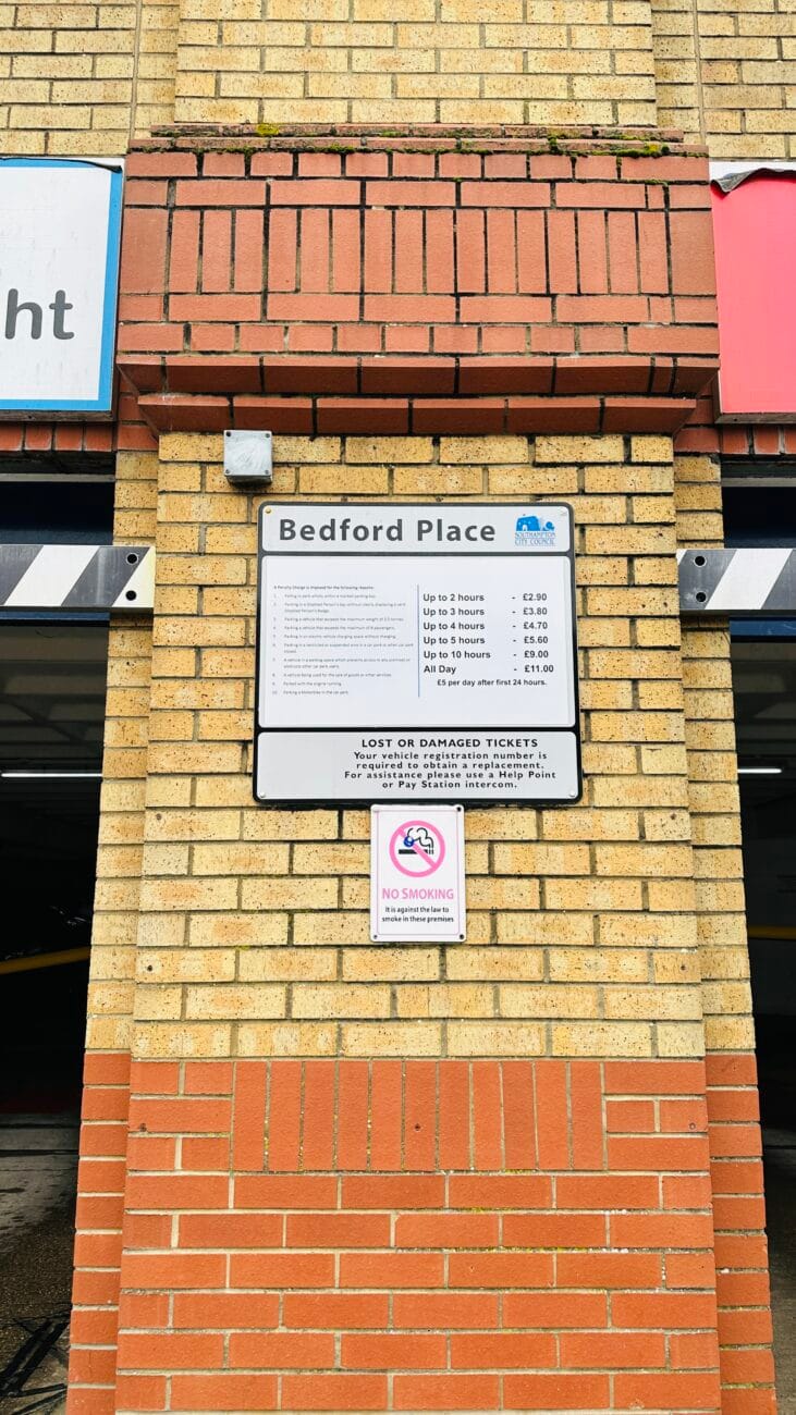 Bedford Place Multi-Storey Car Park Fees