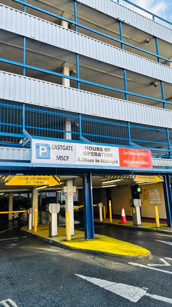 Close up of Eastgate Street Multi-Storey Car Park