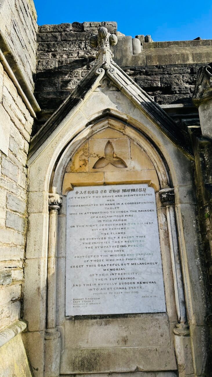 Close-up of Holyrood Church stonework