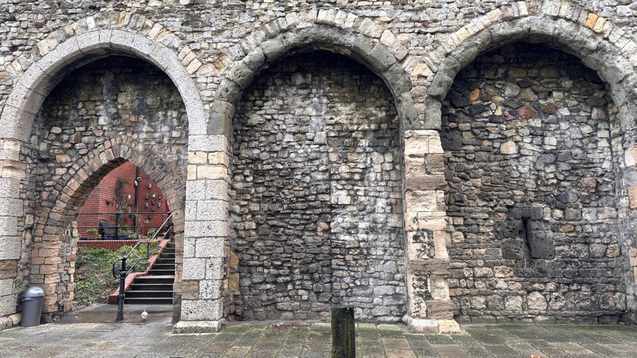 Close-up of Southampton Town Walls stonework