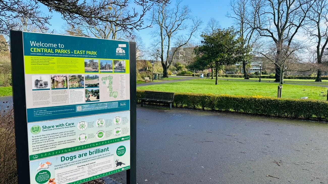 East Park entrance gates and signage