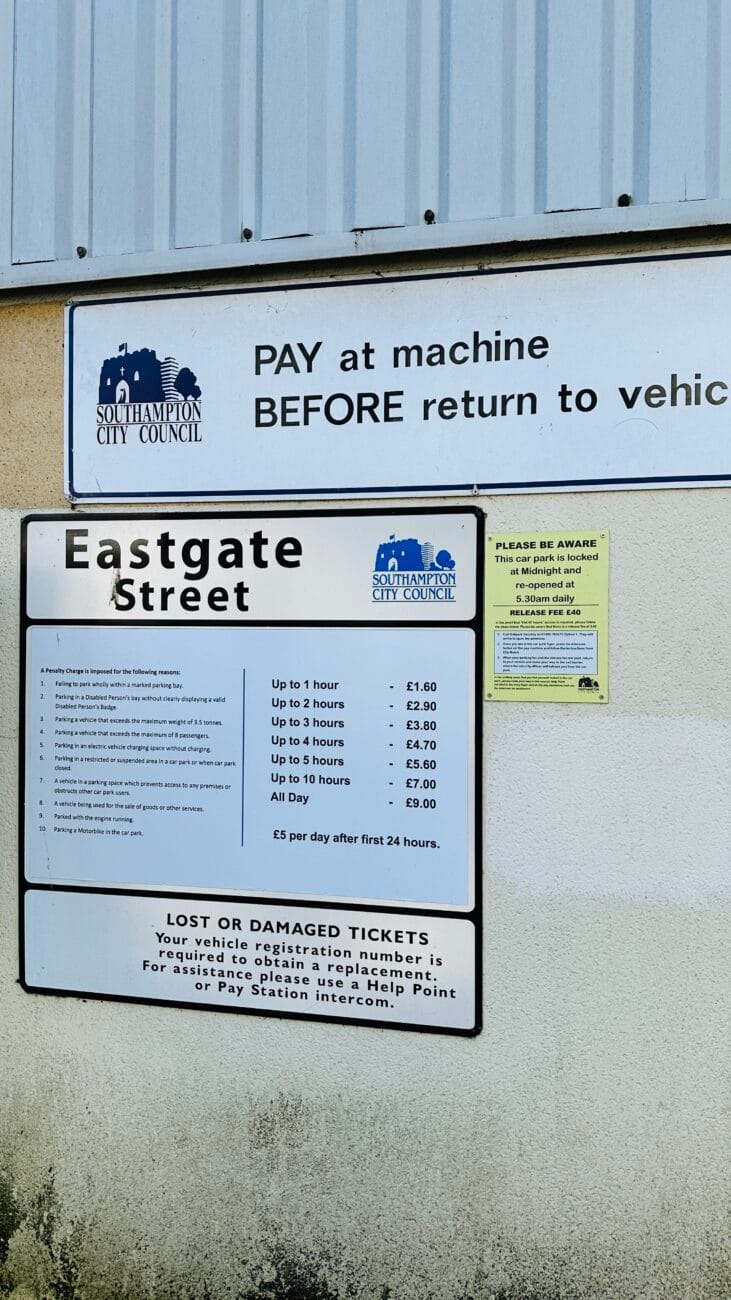 Eastgate Street Multi-Storey Car Park - Parking Tariffs