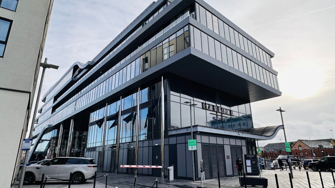 Exterior of of Harbour Hotel in Ocean Village, Southampton