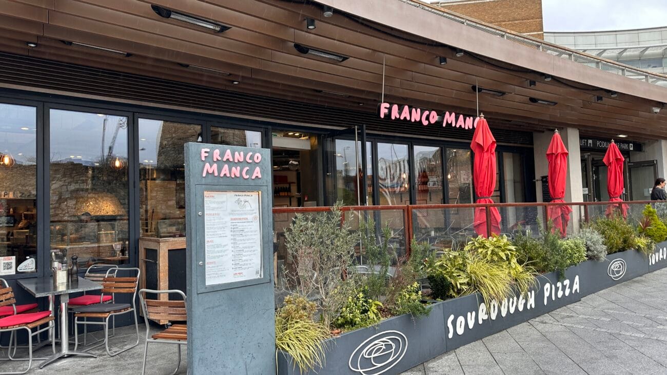 Franco Manca restaurant frontage at Westquay, Southampton