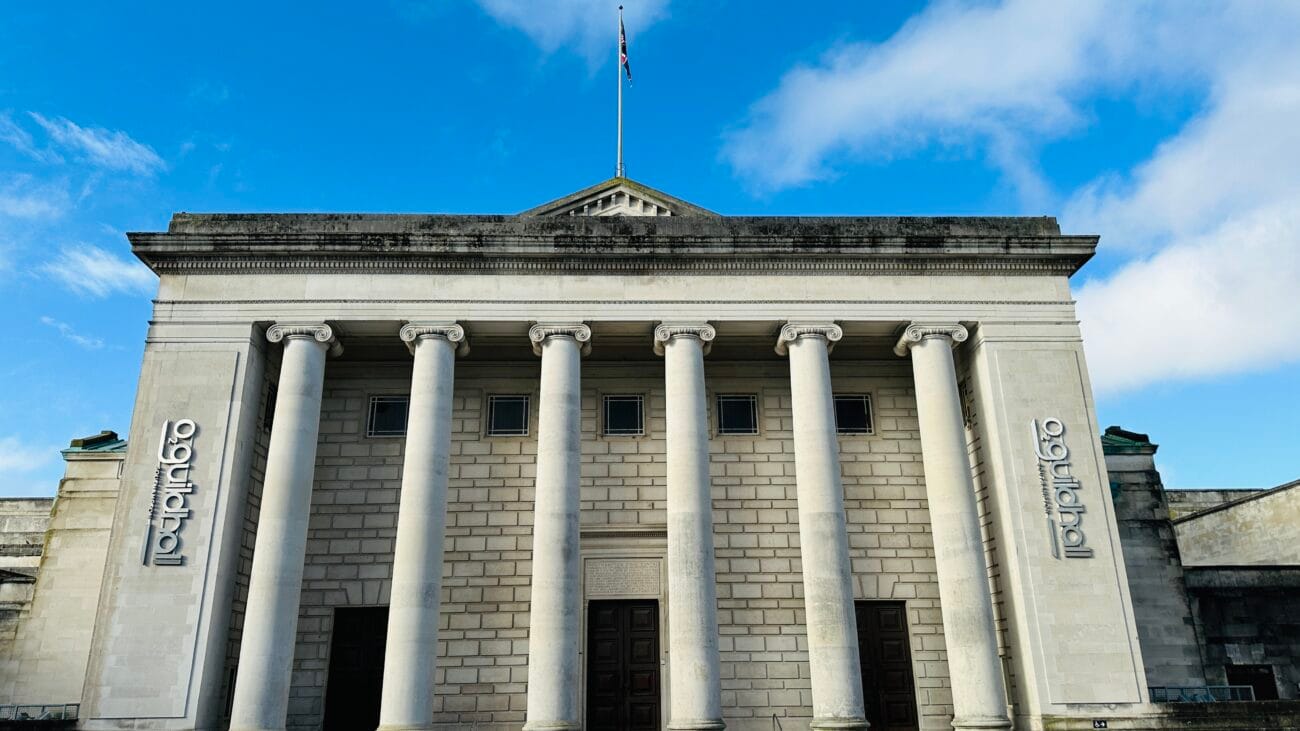 Guildhall facade with columns, Southampton