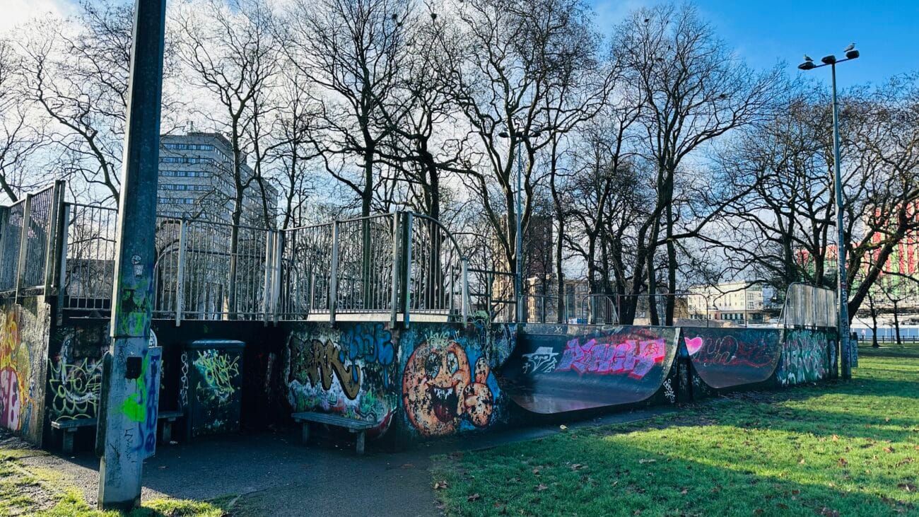 Hoglands Park skate area with ramps, Southampton