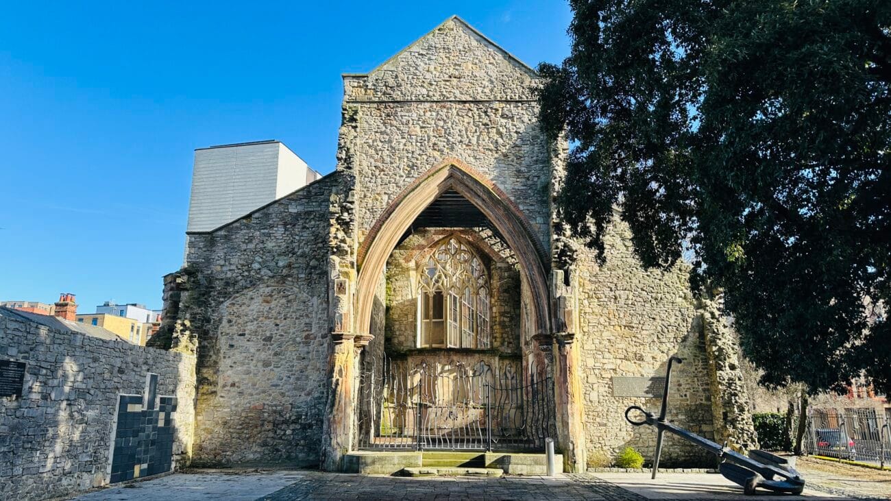 Holyrood Church stone arches and shadows