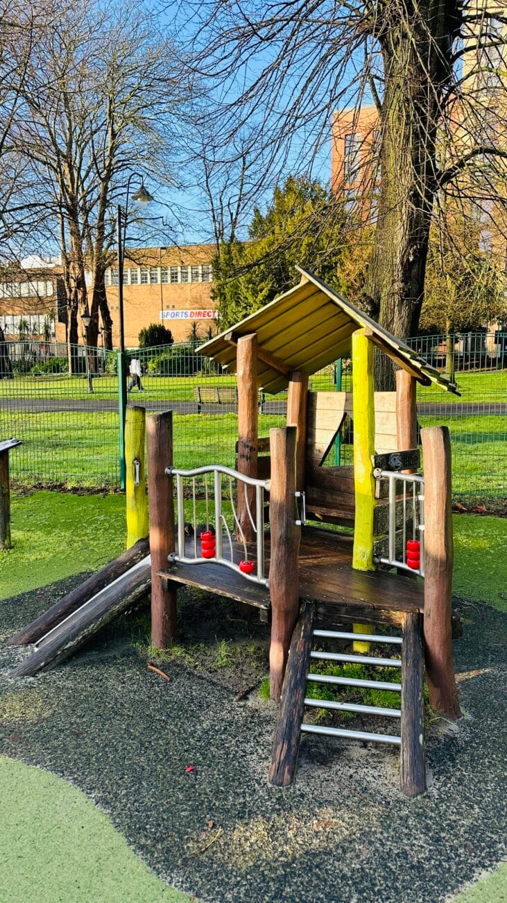 Houndwell Park climbing structure and slide