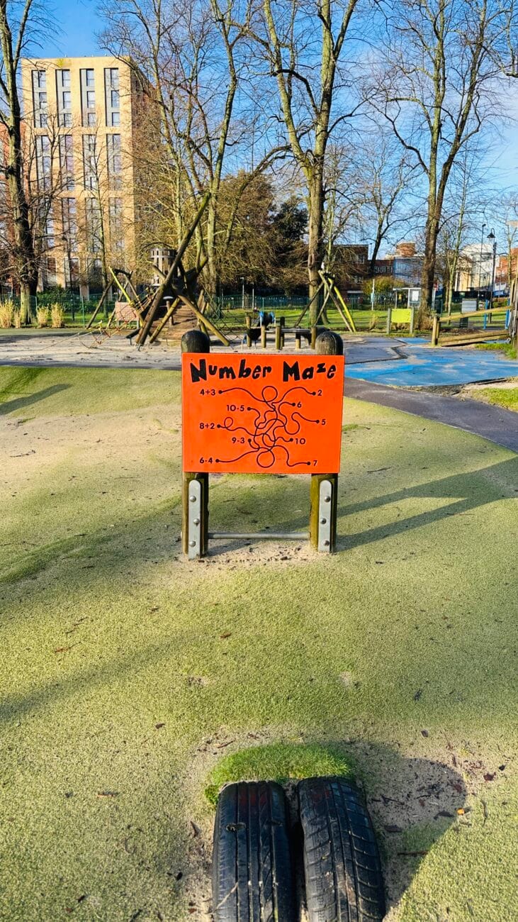 Houndwell Park play area after rain