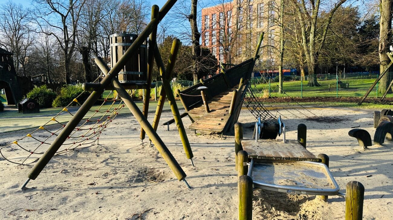 Houndwell Park playground on a sunny afternoon