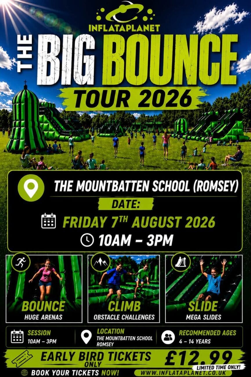 Inflataplanet Big Bounce Tour 2026 at The Mountbatten School Romsey