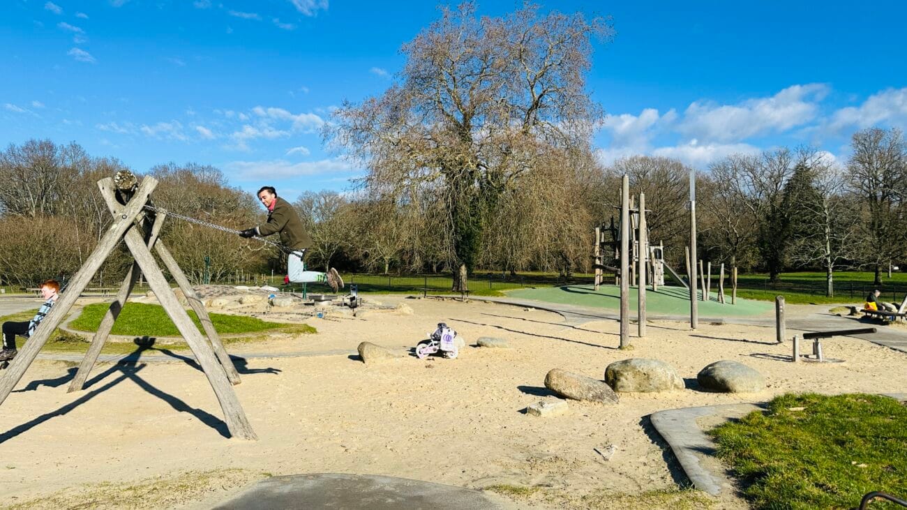 Kids on swings at Southampton Common playground
