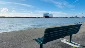 Mayflower Park view toward Southampton Water