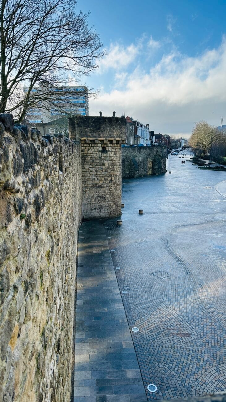 Medieval Southampton Town Walls along the Old Town