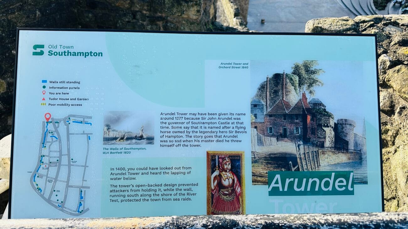 Old Town Signage on Top of Southampton Walls