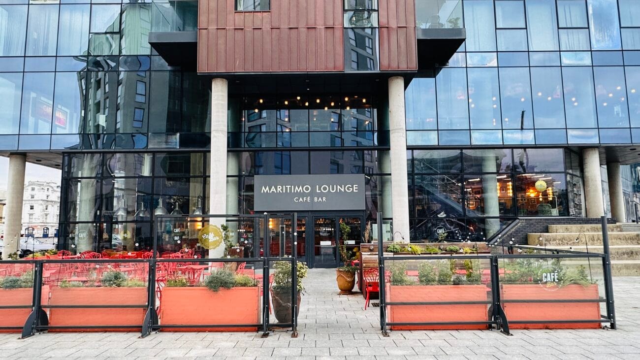 Outside Maritimo Lounge in Ocean Village, Southampton
