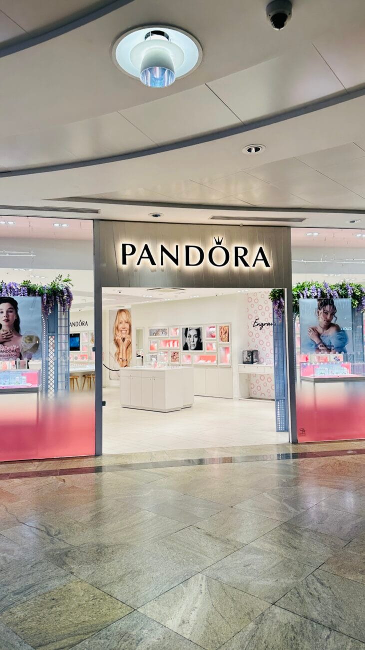 Pandora shopfront at Westquay, Southampton