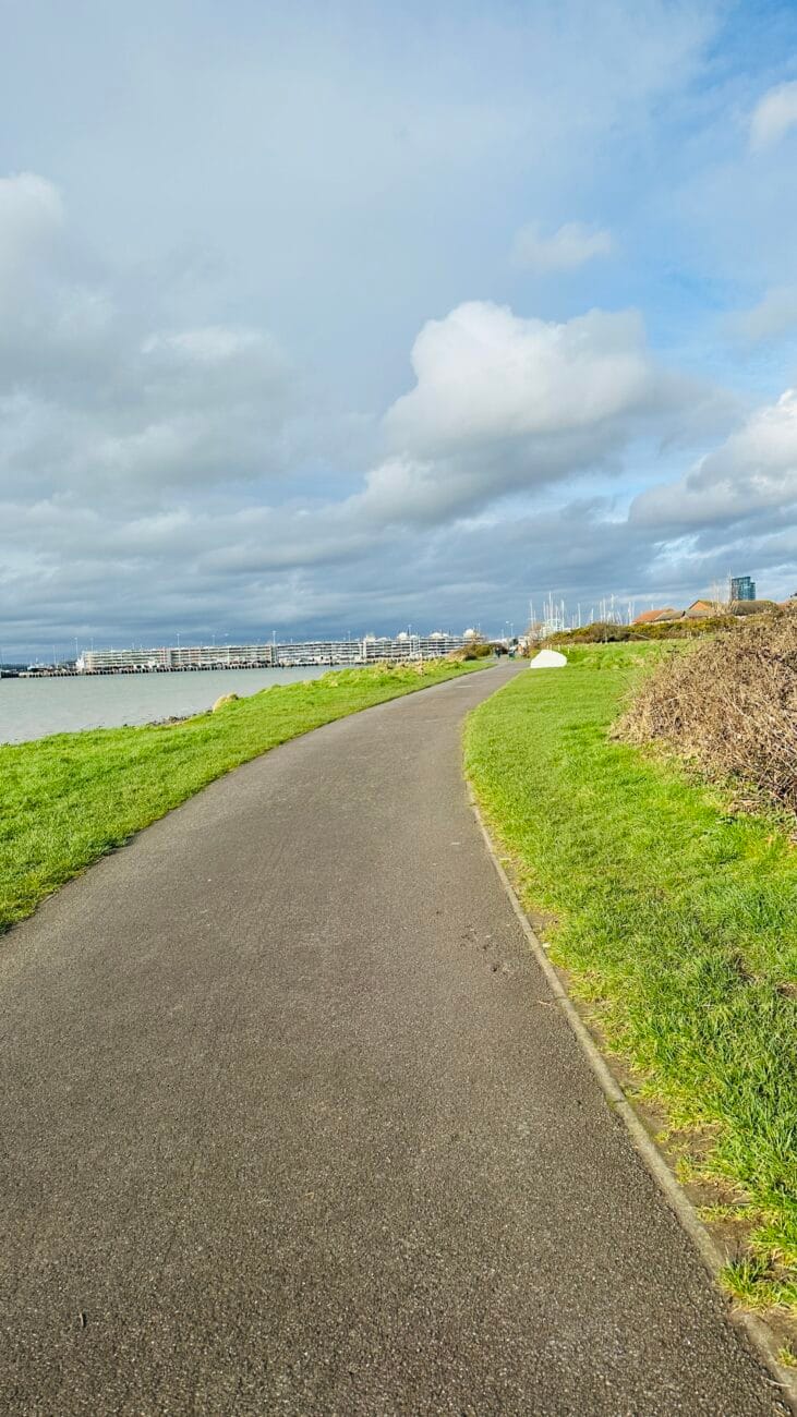 Paved promenade path along Weston Shore.