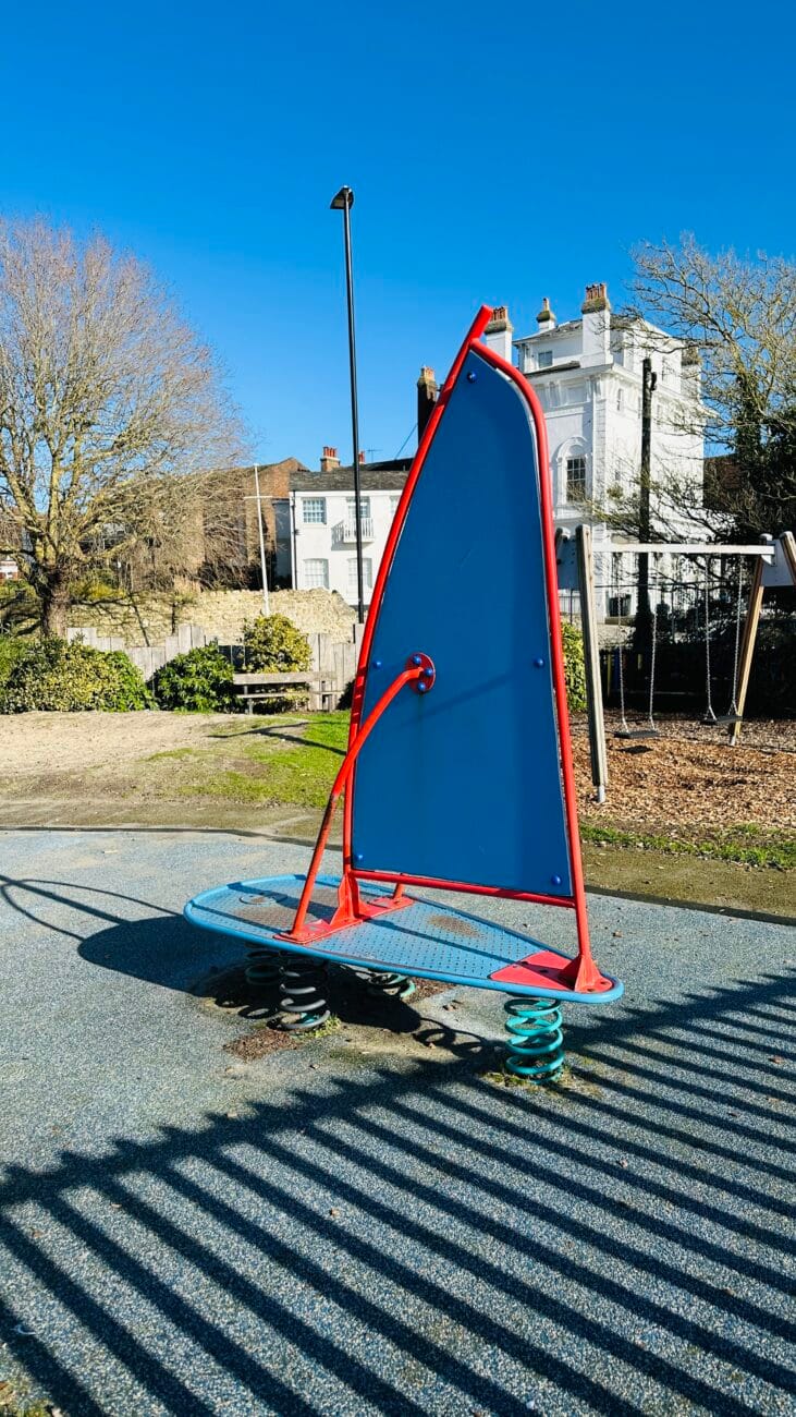 Playground equipment at Mayflower Park