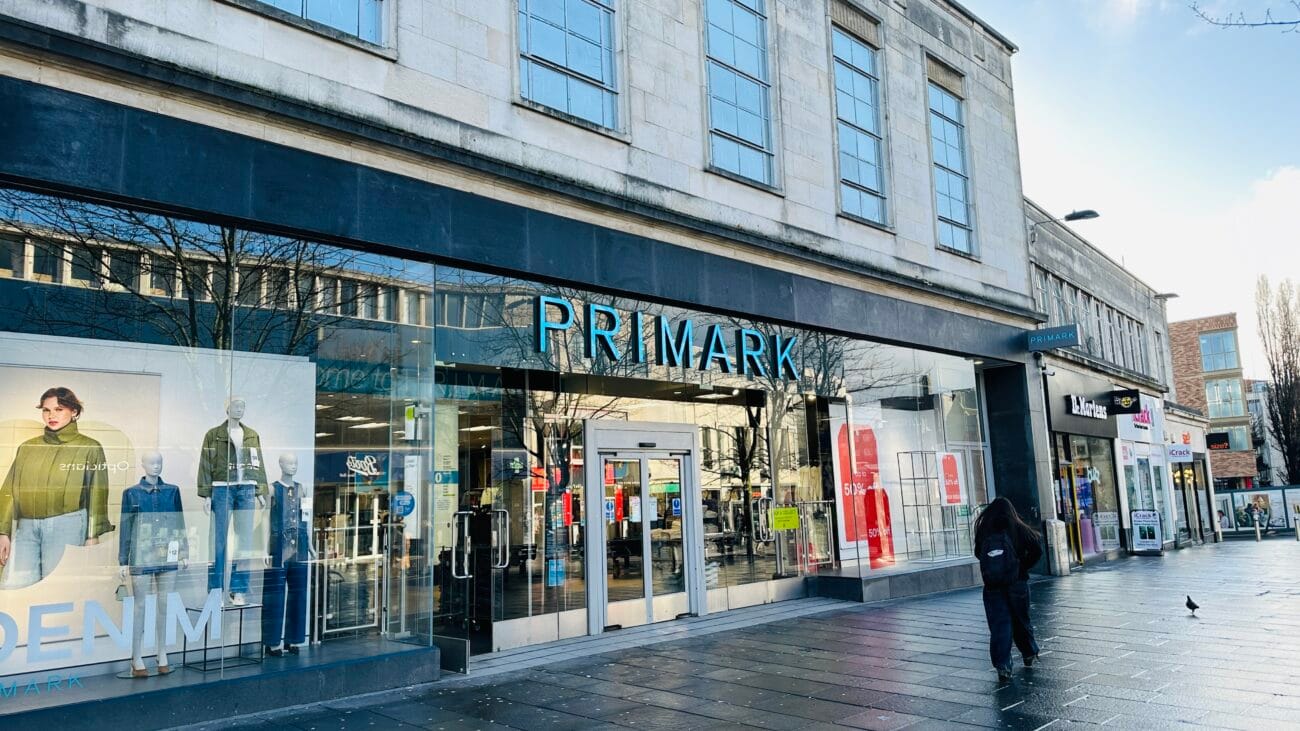 Primark entrance on a busy city centre day
