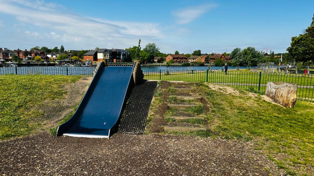 Riverside Park Play Area Wide Slide