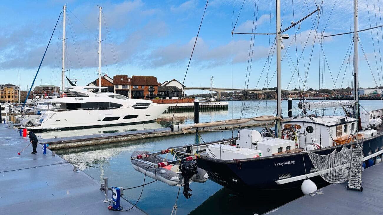 Southampton Ocean Village marina with boats