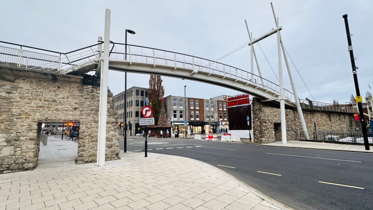 Southampton Town Walls walkway and arches