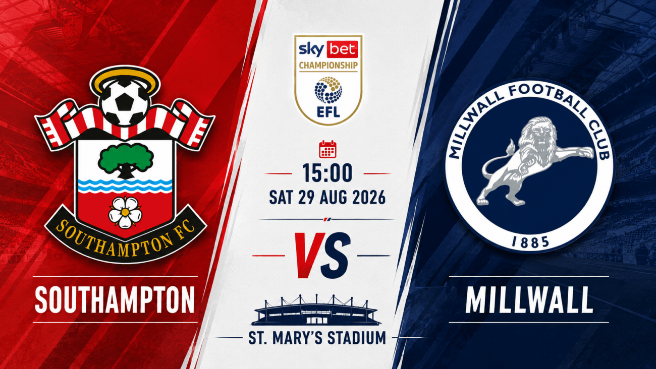 Southampton vs Millwall at St. Marys Stadium Sky Bet Championship 2026