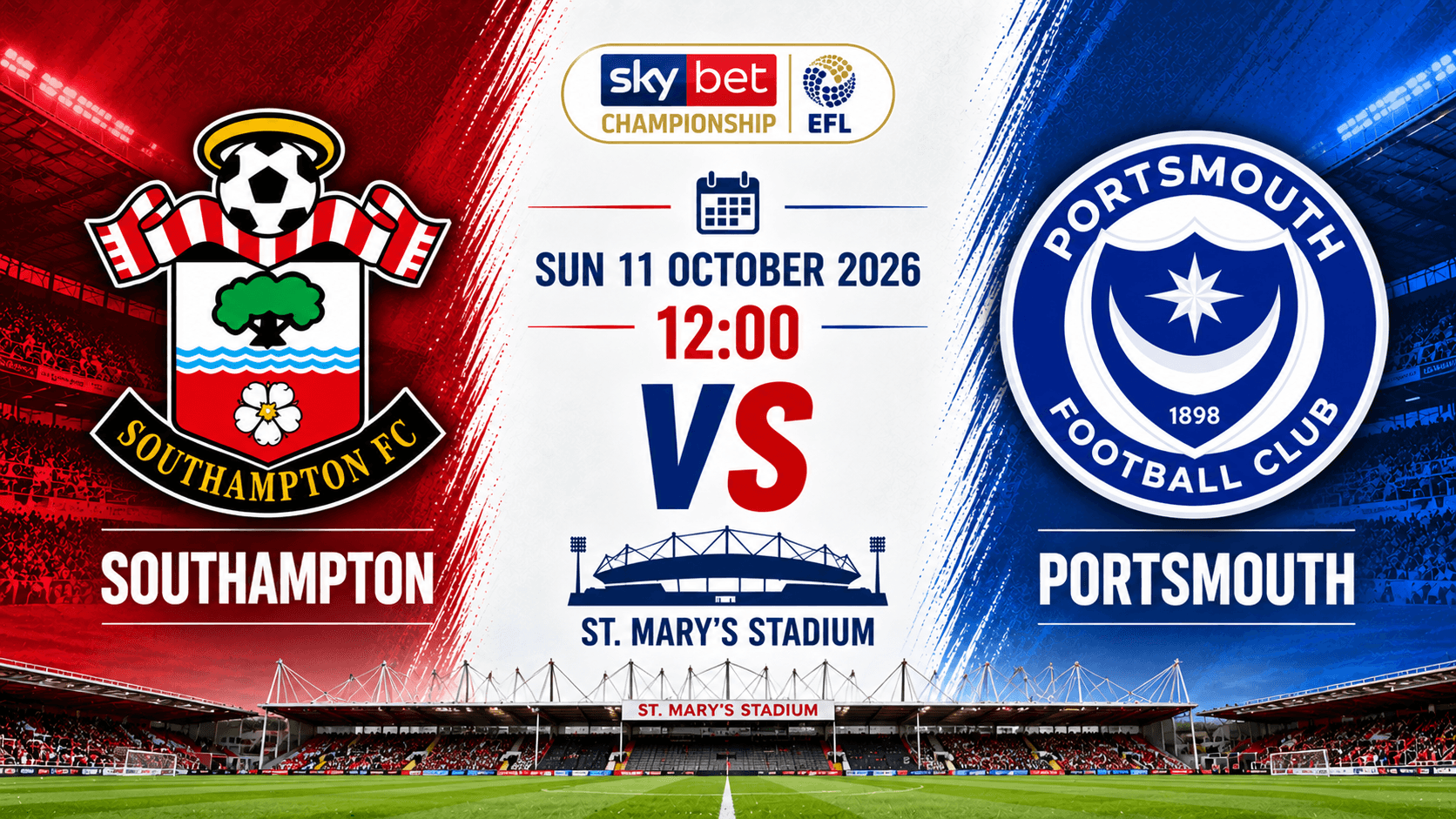 Southampton vs Portsmouth – Sky Bet Championship 2026/27