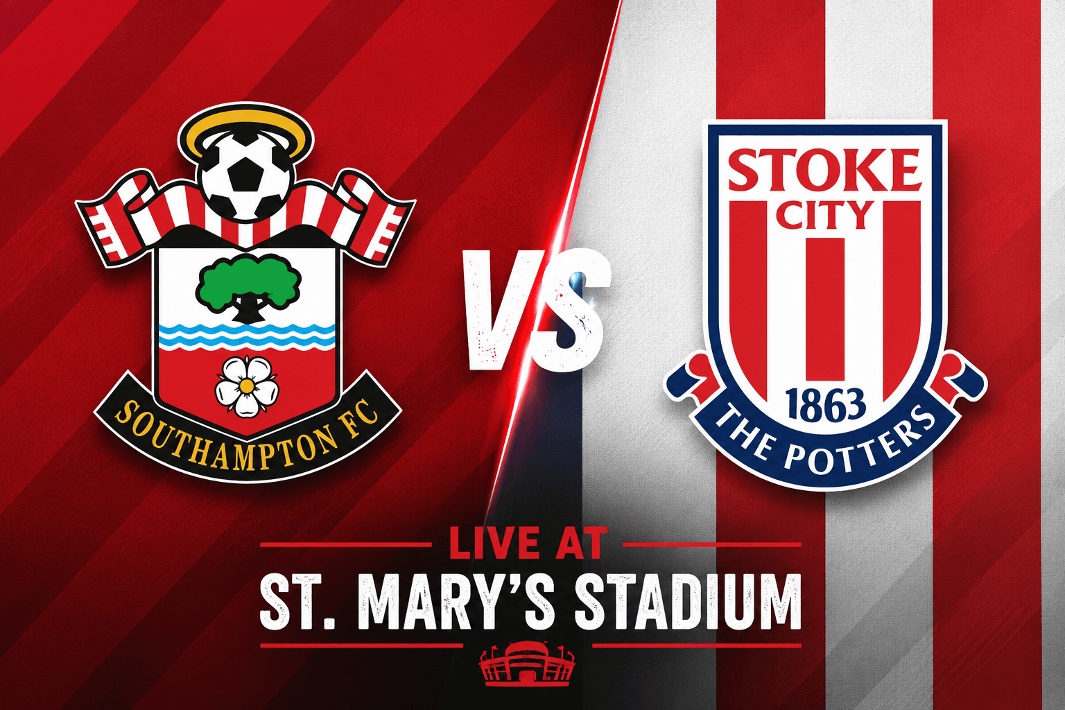 Southampton vs Stoke City Live at St. Marys Stadium 22nd August 2026