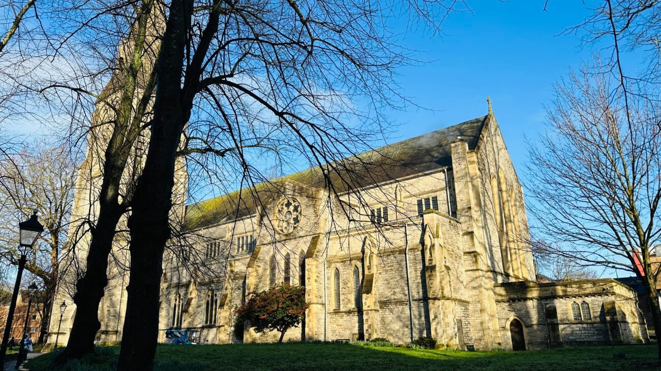 St Mary’s Church facade with arched windows