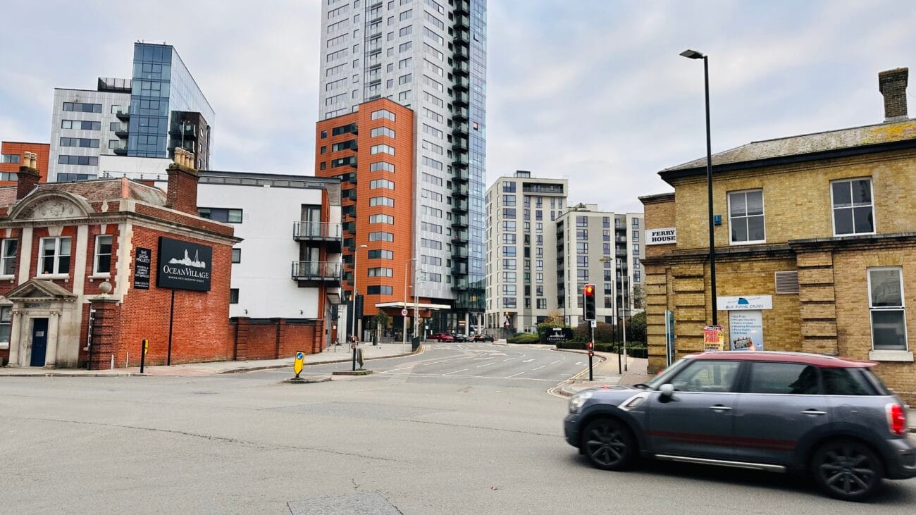 Street view of Ocean Village, Southampton