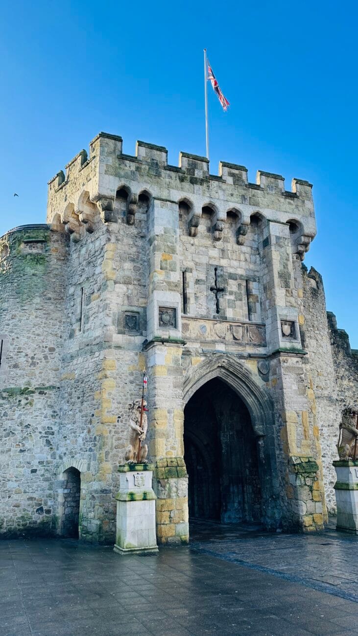 The Bargate stone archway leading into Southampton’s old town area