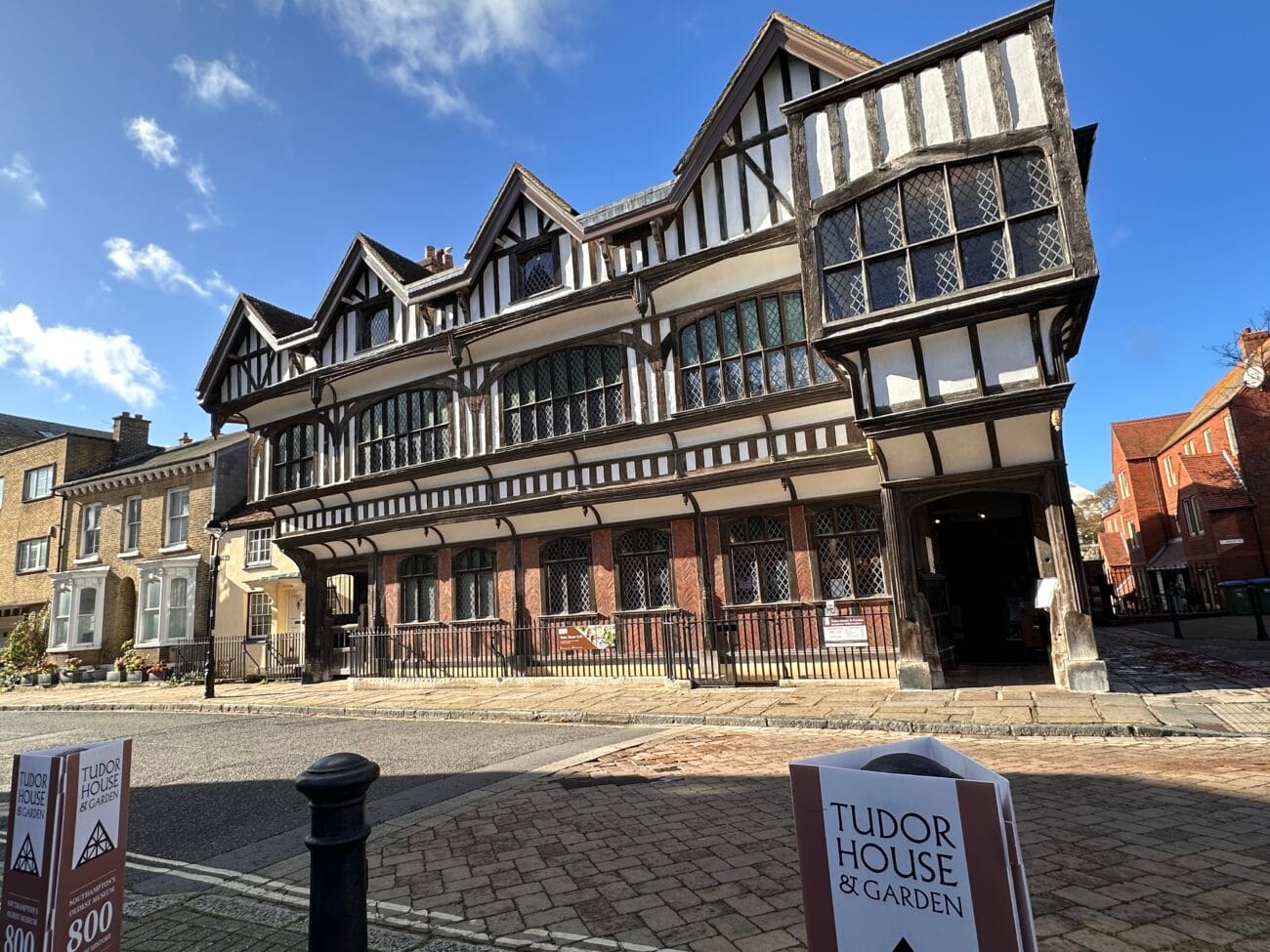 Tudor House timber-framed frontage on the street