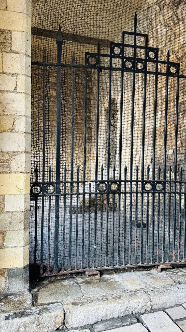 View from inside The Bargate looking out onto Southampton High Street
