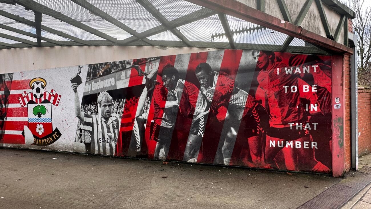 Walkway outside St Mary’s Stadium, Southampton