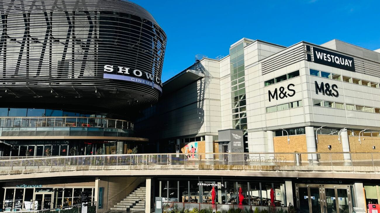 Wide view of Westquay Shopping Centre exterior