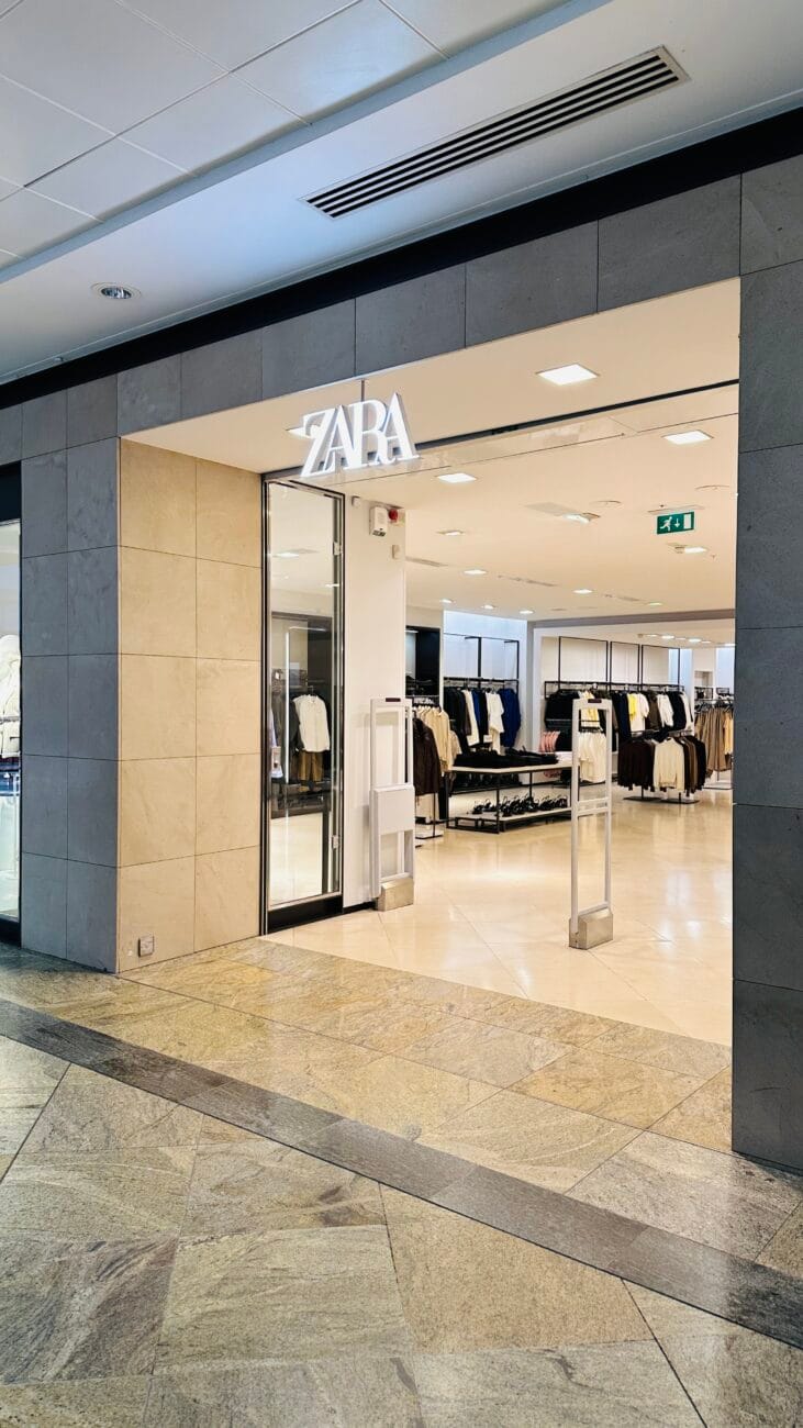 Zara shopfront at Westquay, Southampton